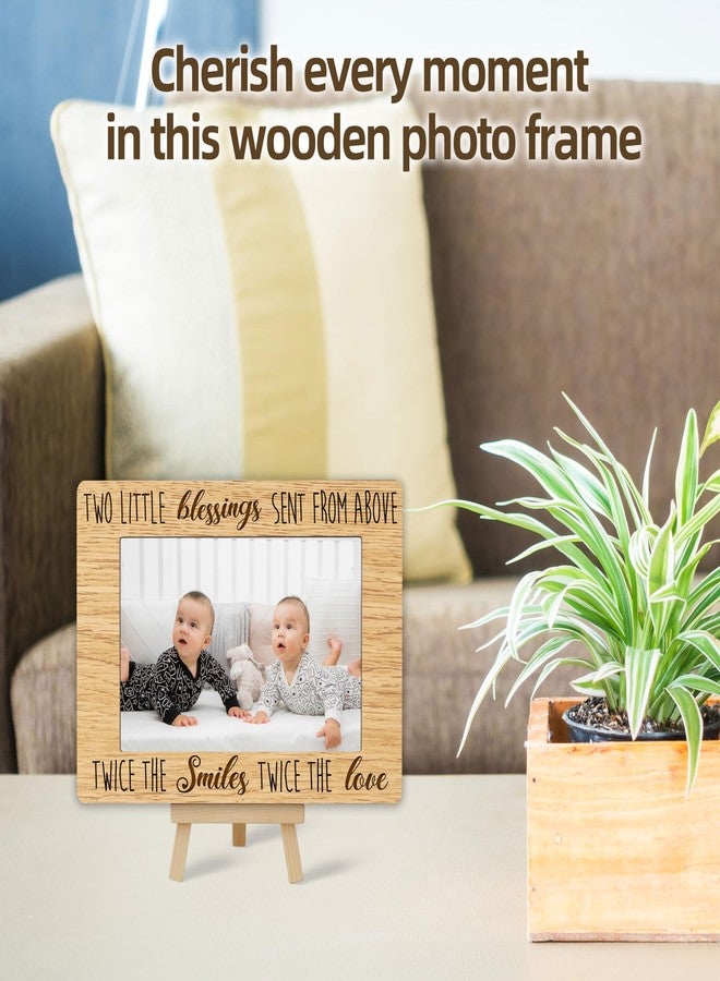 patcate Picture Frames 4x6, Twins Baby Items Gifts Wooden Photo Frame for Mom Babies, Nursery Baby Room Desk Table Shelf Decor with A Easel Stand (A03) - Image 3